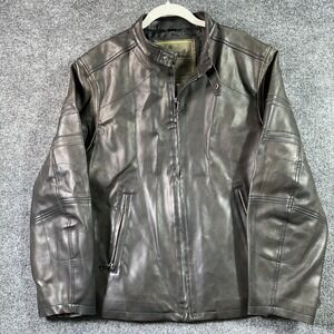 Machine Clothing Company Motorcycle Leather Jacket Medium Brown Bi-Swing Zippers